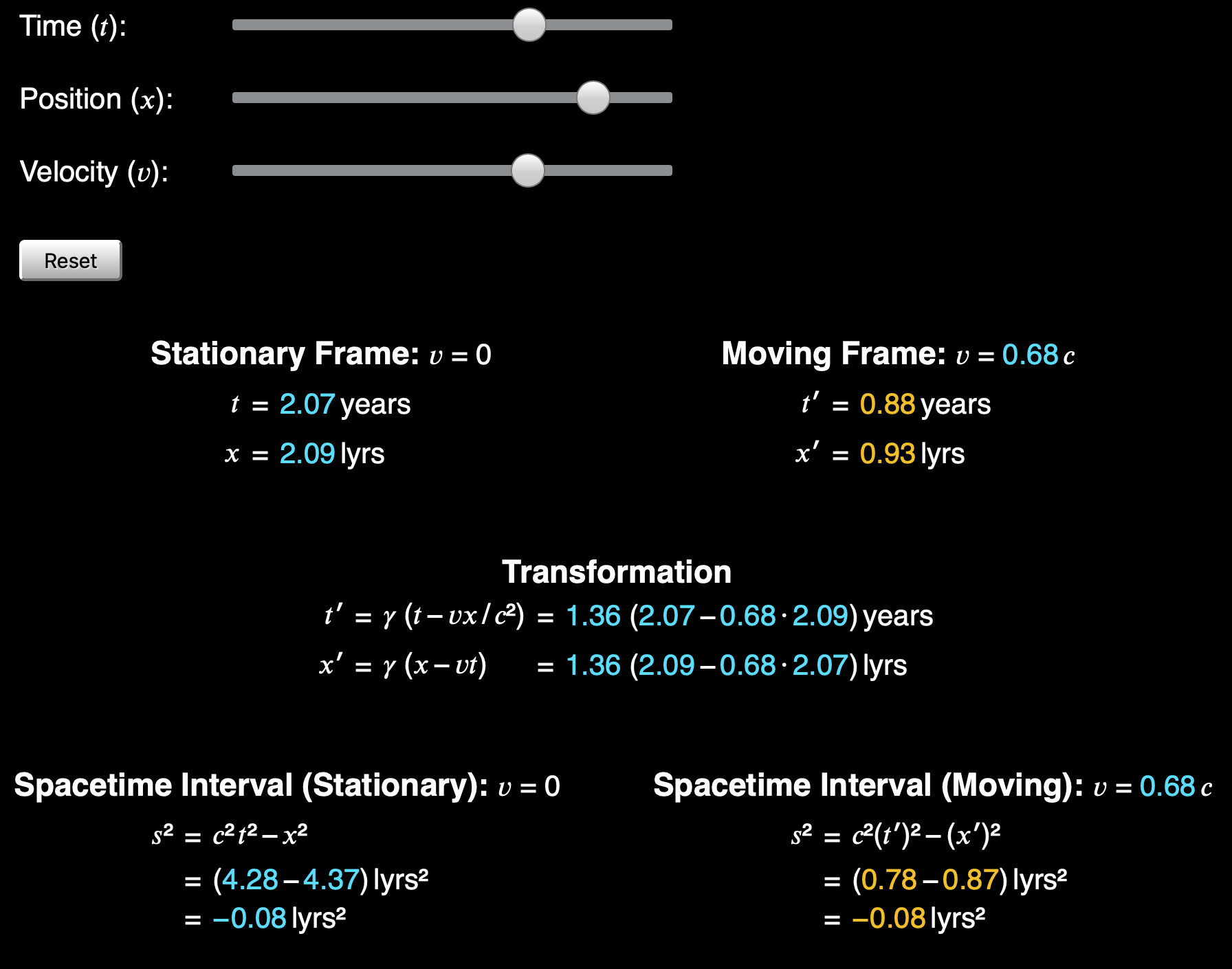 Lorentz Transformation Equation